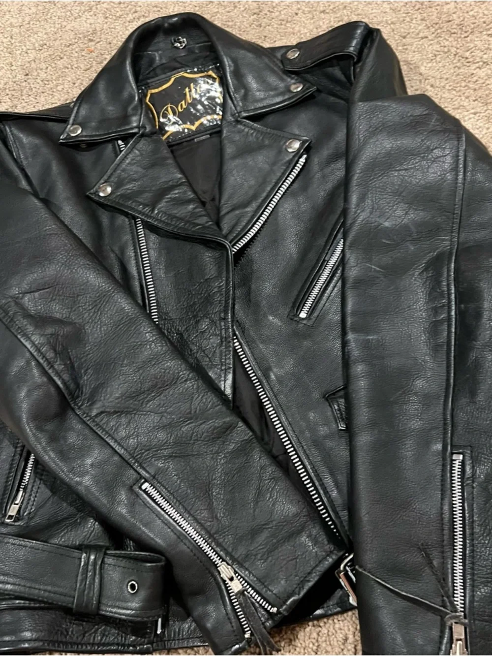 DALLAS Premium 100% Cowhide Leather Classic Black Moto Jacket Silver Hardware - Picture 1 of 14